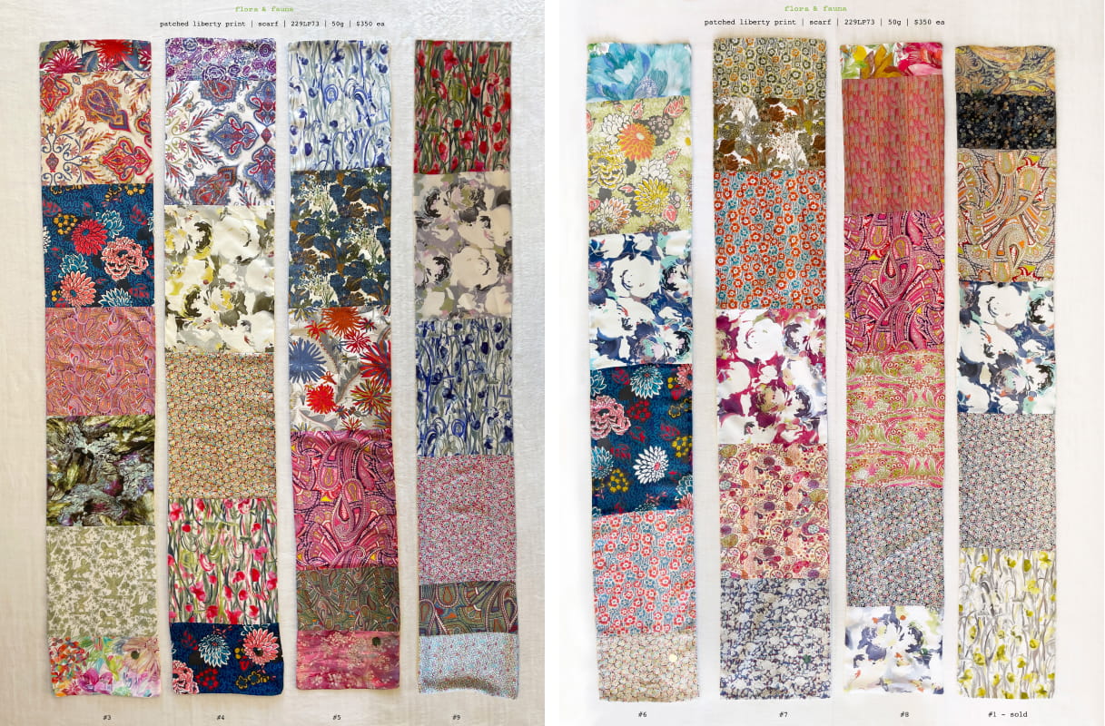 patched liberty print scarf 